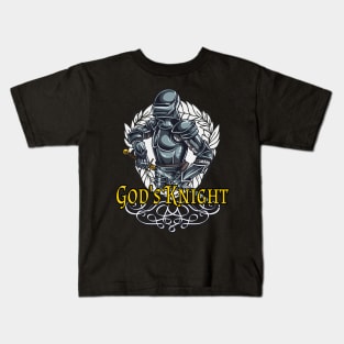 Gods Knight Religious Christian Bible Belief Faith Kids T-Shirt